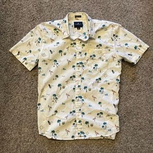 American Eagle mens tropical short sleeve button down shirt